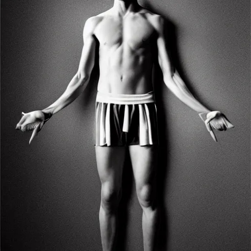 Image similar to a portrait of a beautiful athletic young male iridiscent angel , photographed by erwin olaf, artistic