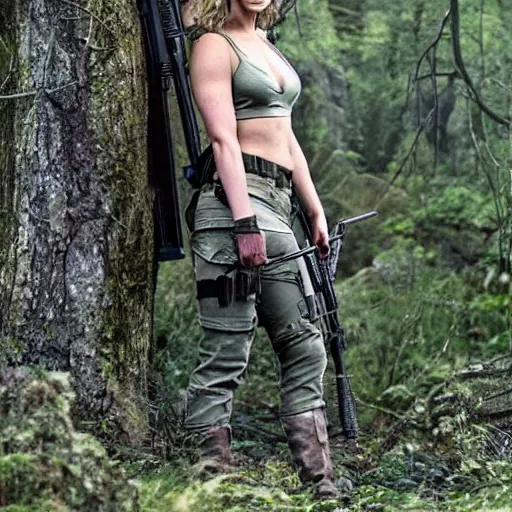 Prompt: promo photos for Jennifer Lawrence as Jane Rambo a 2029 sequel to the Rambo series