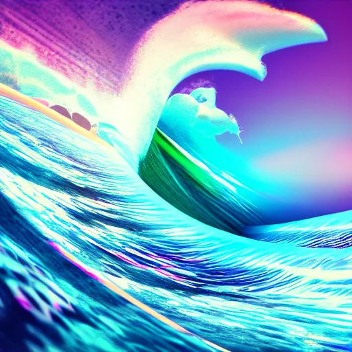 Image similar to psychedelic surfing, octane render, 8k, ultra detailed