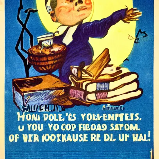 Image similar to corporate anti - witch propaganda poster