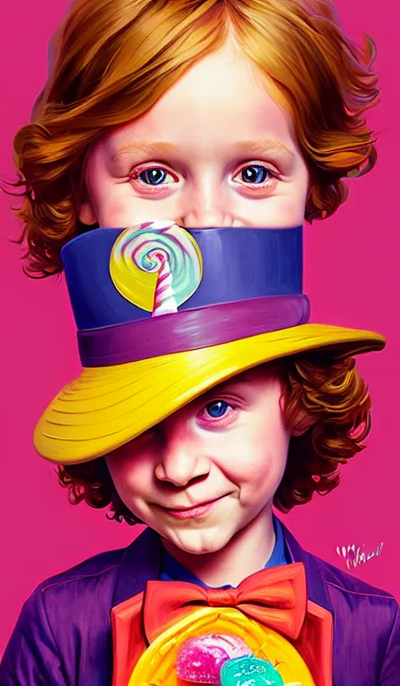 Prompt: illustration of a child in a world made of candy from willy wonka, portrait, sharp focus, digital art, concept art, dynamic lighting, by emylie boivin, anna dittmann, mark arian, marc davis, and sandra chevrier