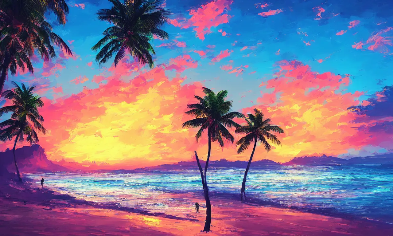 Image similar to paradise beach by alena aenami artworks in 4 k