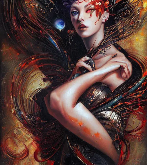 Image similar to karol bak painting of an anime woman