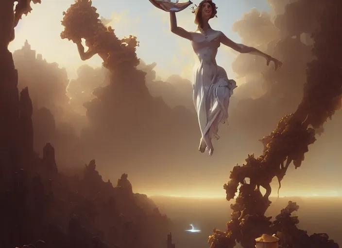 Image similar to the rapture, very detailed, peter mohrbacher, michael whelan, William-Adolphe Bouguereau, Michael Cheval, kay sage, digital art, airbrush, art nouveau, intricate, clear, looming, epic, depth, artstation, highly detailed, blender, Unreal Engine, octane render, vray, 8k