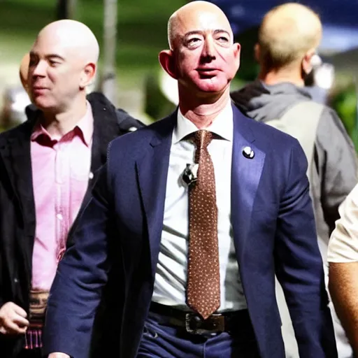 Image similar to jeff bezos wearing hippie clothes