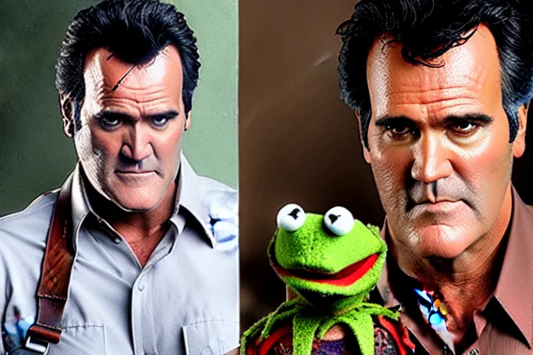 Image similar to Bruce Campbell as Ash in Evil Dead muppets