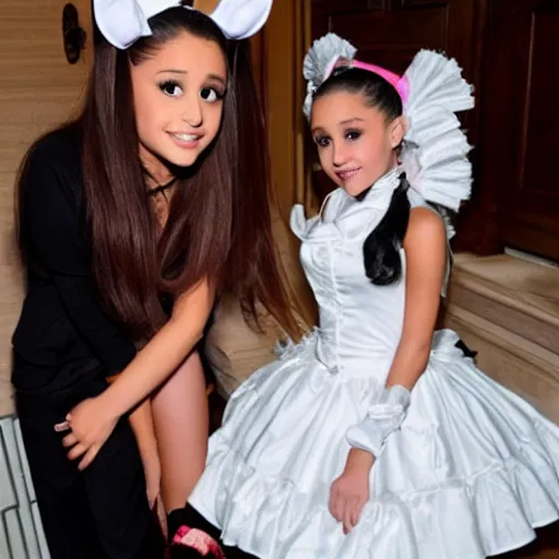 Image similar to ariana grande as a cute maid