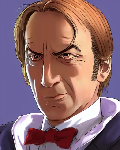 Image similar to saul goodman in ace attorney by kazuya nuri, portrait, concept art