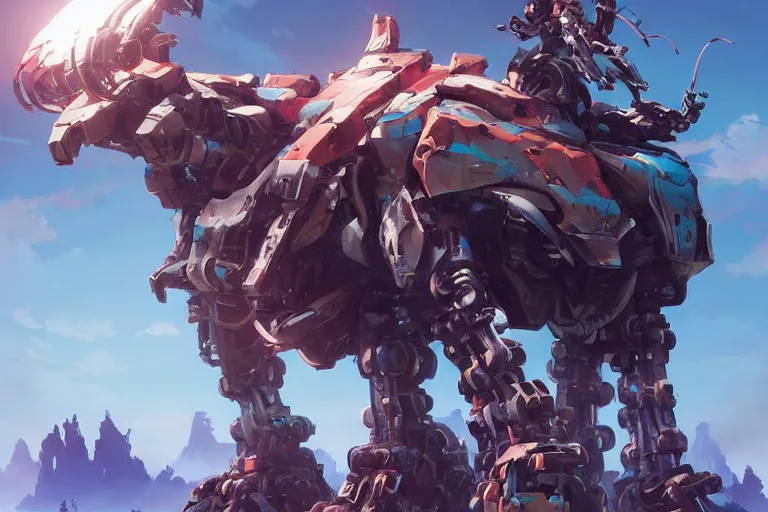 Image similar to sawtooth machine mecha animal beast robot of horizon forbidden west horizon zero dawn bioluminiscence, behance hd by jesper ejsing, by rhads, makoto shinkai and lois van baarle, ilya kuvshinov, rossdraws global illumination