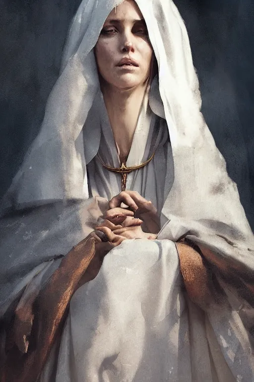 Image similar to catherine of siena by Greg Rutkowski, painting, portrait, trending on artstation