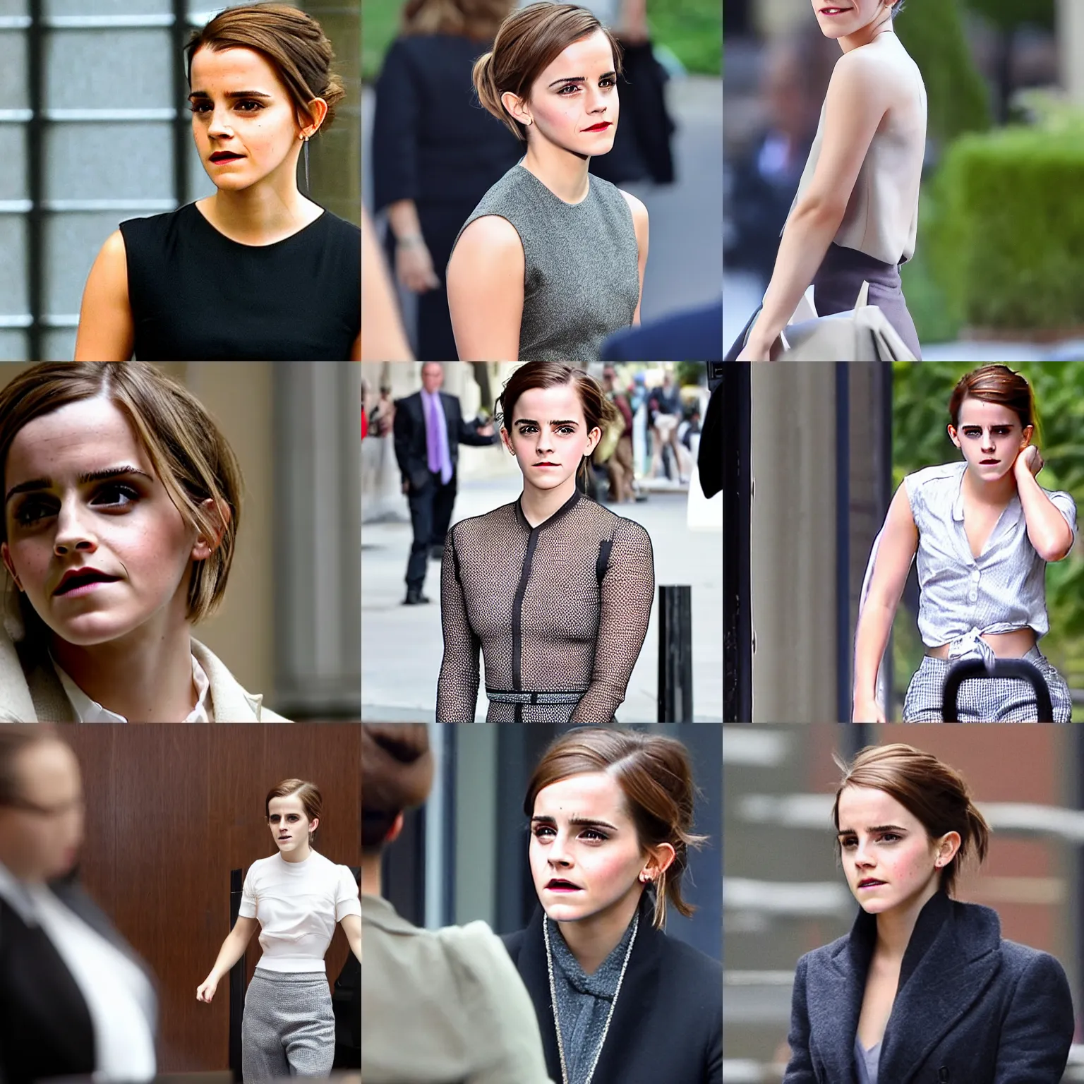 Prompt: emma watson talking to her lawyers about her likeness being abused