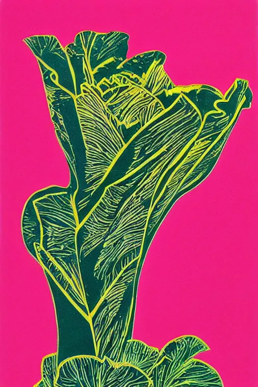 Image similar to an endive's painting in andy warhol style