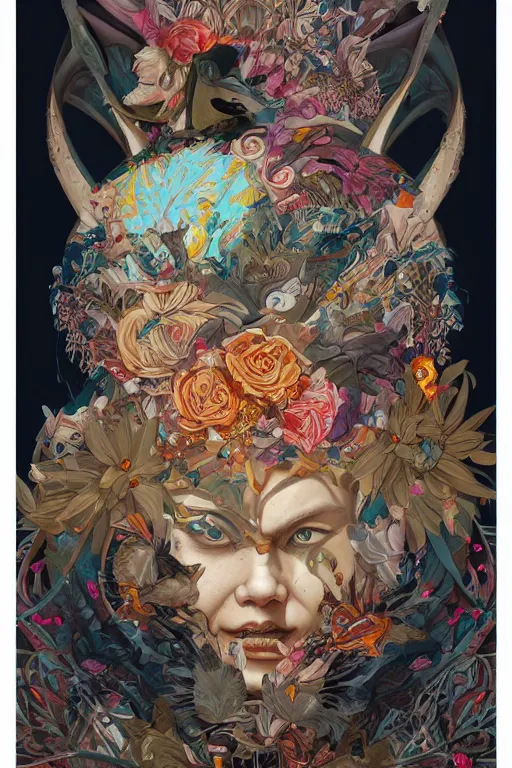 Image similar to Tristan Eaton, victo ngai, peter mohrbacher, artgerm Big chungus portrait