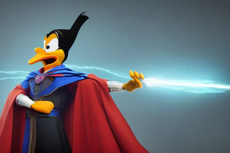 Hyper realistic image of Daffy Duck the Wizard as, Stable Diffusion