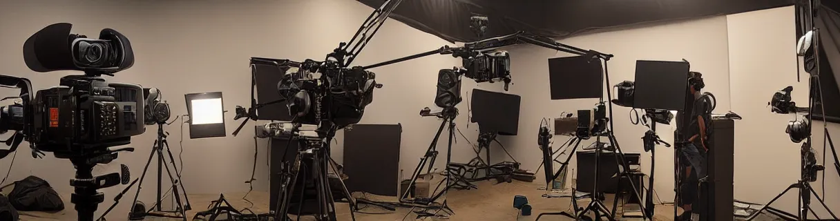 Image similar to photo of a movie set, studio, movie set, realistic, studio lighting