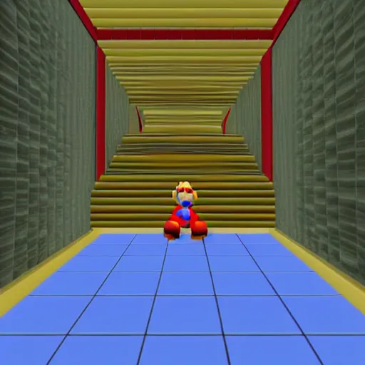 Prompt: liminal space, screenshot from mario 6 4