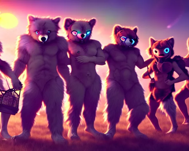 Image similar to high - resolution photograph from a nanopunk era furry fandom convention ( midwest furfest 2 0 4 7 ), taking place after the genetic revolution and singularity. photorealistic.