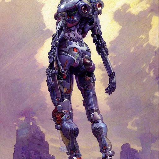 Prompt: cyborg woman in tokyo,, by Edgar Maxence and Ross Tran and Michael Whelan and Gustav Klimpt