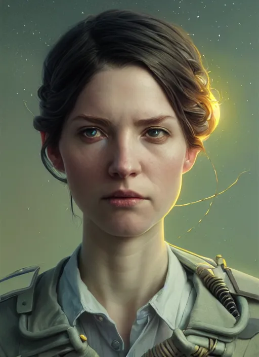 Prompt: highly detailed portrait of a female pilot, cracked porcelain skin, stephen bliss, unreal engine, fantasy art by greg rutkowski, loish, rhads, ferdinand knab, makoto shinkai and lois van baarle, ilya kuvshinov, rossdraws, tom bagshaw, alphonse mucha, global illumination, radiant light, detailed and intricate environment