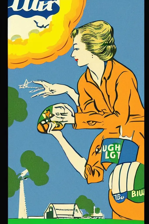 Prompt: vintage bud light beer poster in the style of goodnight moon by margaret wise brown