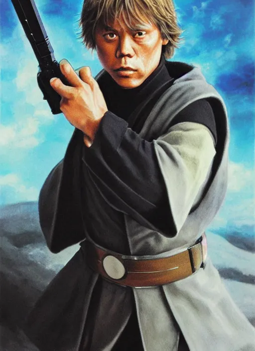 Prompt: painting by tsuyoshi nagano of luke skywalker