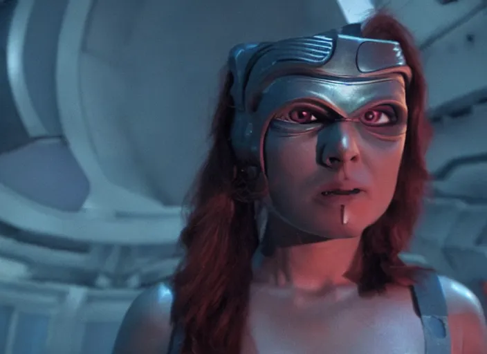 Image similar to film still of leela the cyclops in the scifi movie, 4 k