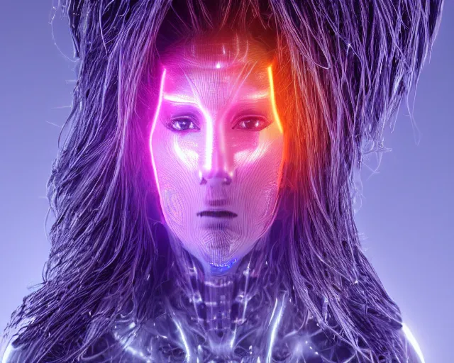 Image similar to cyberhair, complex cyberneticbeings, beautiful hairy cyberhumanoids, cybermagnetosphere, cybernetic ornate hair, love, joy, vortexes, large cyberarrays data holograms, 8 k, ultra hd, light shadows, wet hdr refractions, *, * * *, * * * * *