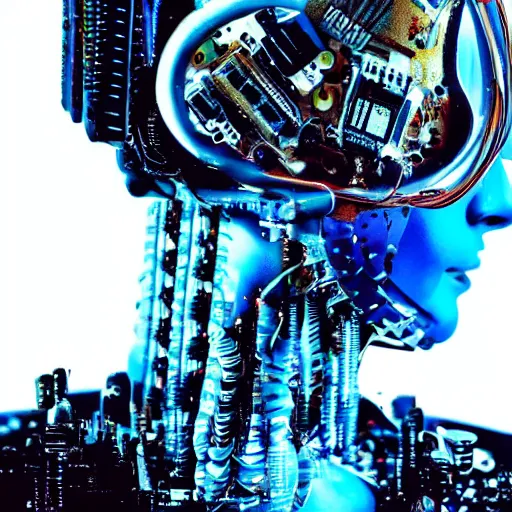 Image similar to Beautiful Photo of Arduino Uno in the robot's head. Cyberpunk. splatterpunk. 4K