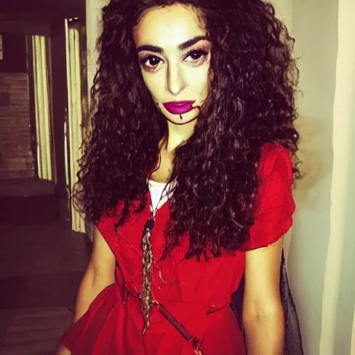 Image similar to Eleni Foureira dressed as Hermione