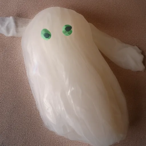 Prompt: lost old footage of hairy transparent ghost sausage