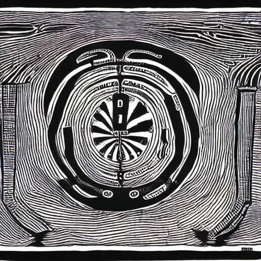 Image similar to an illustration of the rod of asclepius by stanley donwood