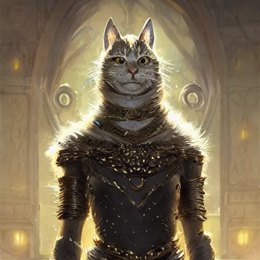 Prompt: portrait of khajit wearing diamond armor from the future,digital art,ultra realistic,ultra detailed,art by greg rutkowski,dramatic