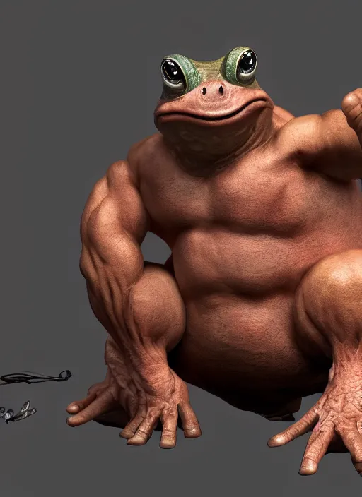 Prompt: muscle toad, concept art,artstation,8k,ultra hd detaling