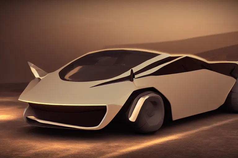 Image similar to futuristic concept car, cg, digital render, maya, blender, unreal engine, dark background