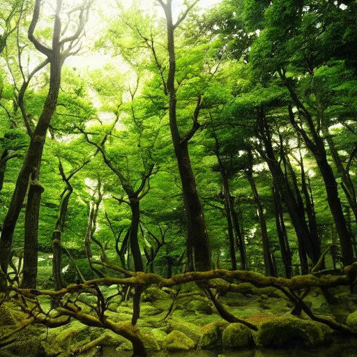 Prompt: japanese forest