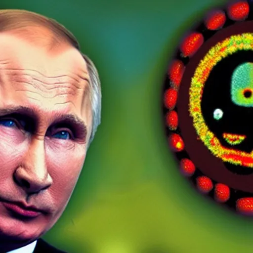 Image similar to putin on lsd