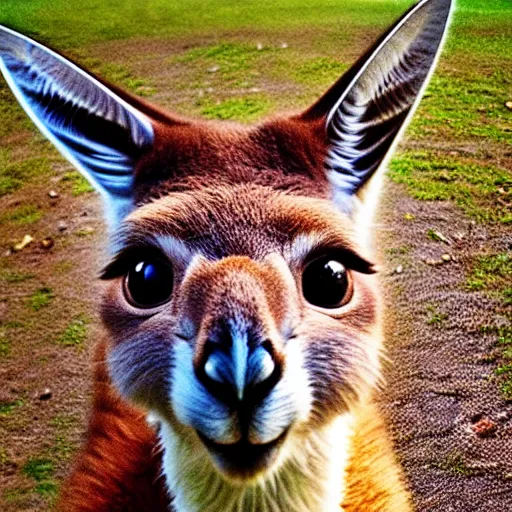 Image similar to a kangaroo - cat - hybrid, animal photography