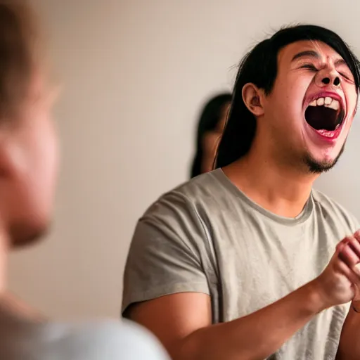 Image similar to photo of a user absolutely astonished from the Stable Diffusion images, 😲, overacting, OMG!, Canon EOS R3, f/1.4, ISO 200, 1/160s, 8K, RAW, unedited, symmetrical balance, in-frame