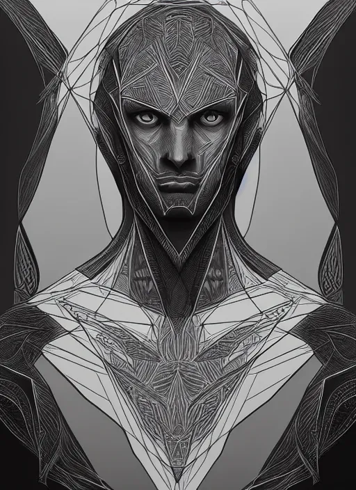 Prompt: symmetry!! full shot sketch!! of a male character, line sketch!!, intricate, elegant, highly detailed, monochrome, digital painting, artstation, concept art, sharp focus, illustration, art by grzegorz przybys and yintiong