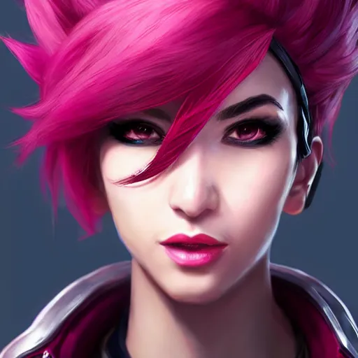 Prompt: portrait of Vi from League of Legends, by Fortiche Studio, by Riot Games, from Netflix's Arcane, trending on artstation,fine details, realistic shaded, fine-face, painted texture,realistic and defined face, anatomically correct, symmetrical, beautiful, pretty face, extreme details