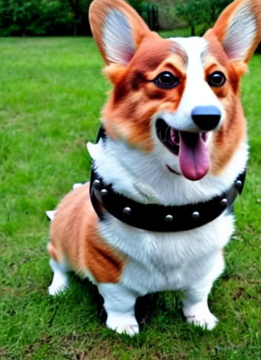 Image similar to A corgi wearing armor