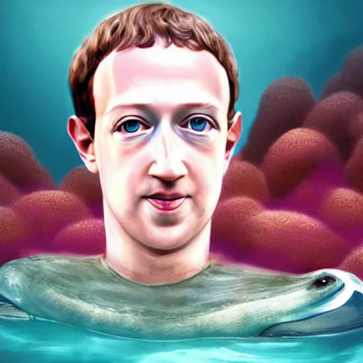 Prompt: mark zuckerberg as a mermaid, photorealistic, cinematic lighting, highly detailed