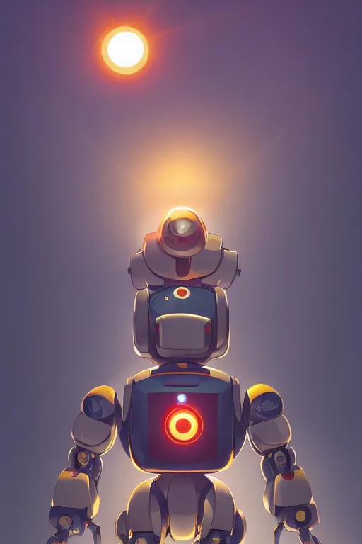 Image similar to metabots medabots medarotto medarot robot minimalist comics, behance hd by jesper ejsing, by rhads, makoto shinkai and lois van baarle, ilya kuvshinov, rossdraws global illumination ray tracing hdr radiating a glowing aura