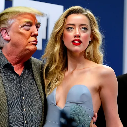 Image similar to amber heard with Donald Trump on vacation