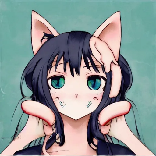 Image similar to Nekomimi 🐱👂🎨🖌️