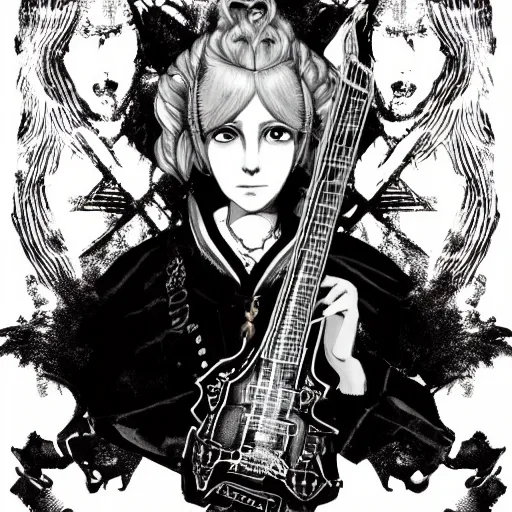 Image similar to portrait of catherine the great as a heavy metal musician, anime fantasy illustration by tomoyuki yamasaki, kyoto studio, madhouse, ufotable, square enix, cinematic lighting, trending on artstation