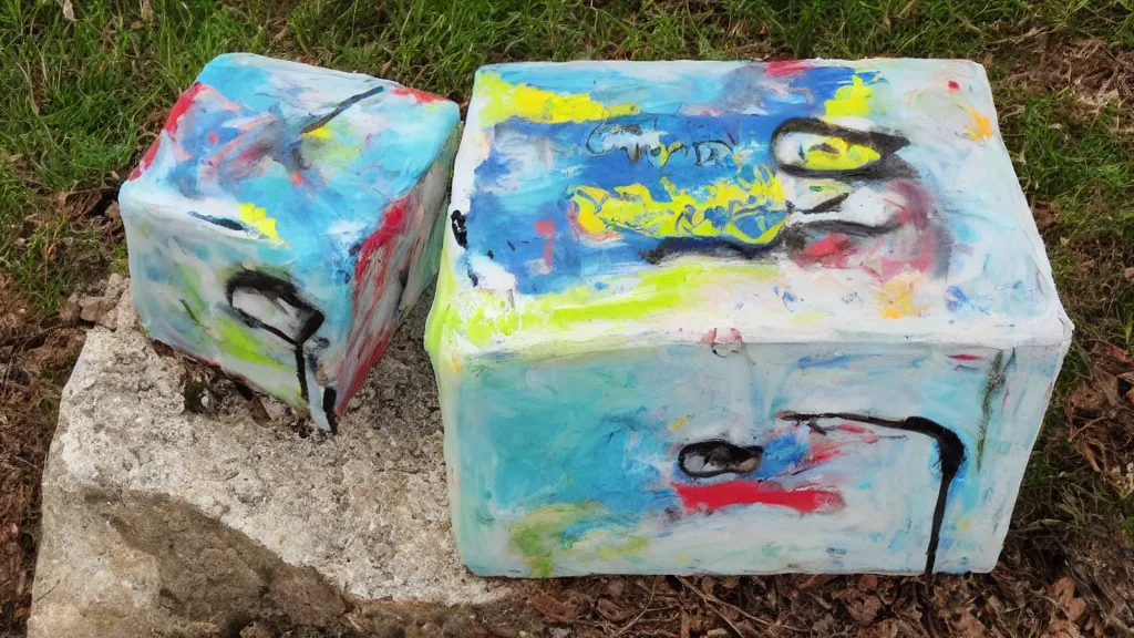 Prompt: paintpunk trenchant baker cube ( s ) in nature