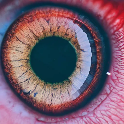 Image similar to macro - shot, closeup of eye made of lava