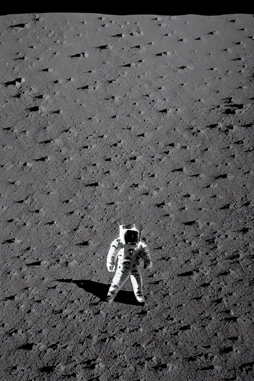 Prompt: A cinematic film still of an astronaut on the surface of the Moon. DSLR photograph, professional composition, award-winning, stunning detail, crisp shadows.