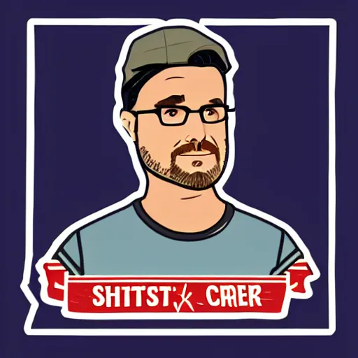 Image similar to schitts creek dan levy sticker art, svg vector, adobe - illustrator